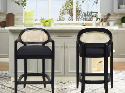 Americana - Mid-Century Modern Cane Back Counter Stool