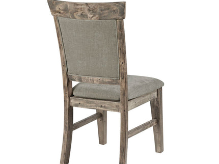 Dining Side Chair Set With Cushioned Back And Seat (Set of 2) - Weathered Gray / Natural
