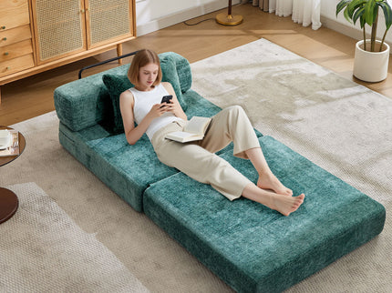 Convertible Floor Sofa Bed With Fixed Shape Frame For Living Room