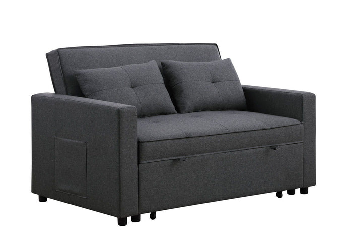 Zoey - Convertible Sleeper Loveseat With Side Pocket