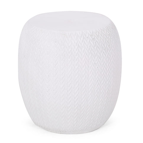 Outdoor Lightweight, Concrete Side Table - Antique White