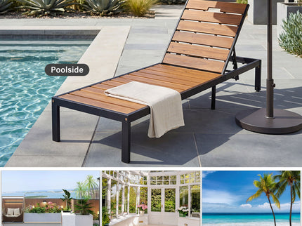 Outdoor Chaise With Adjustable Backrest