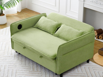 Modern Fabric Multi-Functional Sofa Bed With Adjustable Armrests And Backrests