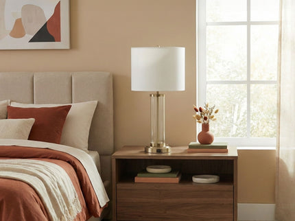 Luna - Table Lamp With On / Off Switch Clear Body Base - Clear / Silver / White