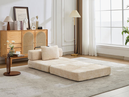 Convertible Floor Sofa Bed With Fixed Shape Frame For Living Room