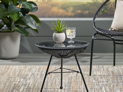 Nusa - Modern Rattan Side Table With Tempered Glass Top