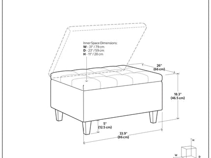 Harrison - Upholstered Coffee Table Storage Ottoman
