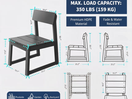 All Weather Patio Dining Chairs (Set of 2)