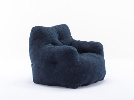 Soft Teddy Fabric Tufted Foam Bean Bag Chair With Teddy Fabric
