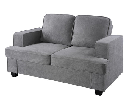 Modern Loveseat, Comfortable 2 Seater Couch With Deep Seating, Loose Back Cushions, Wide Arms