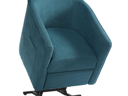 Power Lift Recliner Barrel Shape Reclining Chair With Footrest And Side Pocket