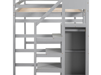 Loft Bed With Built In Storage Wardrobe And Staircase