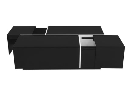 Extendable Coffee Table With 2 Hidden Storage Space And 2 Drawers For Living Room