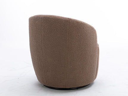 Teddy Fabric Swivel Accent Armchair Barrel Chair With Powder Coating Metal Ring
