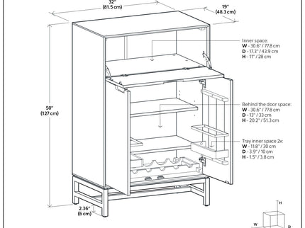 Banting - Bar Cabinet - Walnut Brown