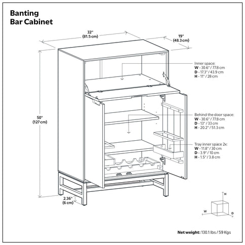 Banting - Bar Cabinet - Walnut Brown