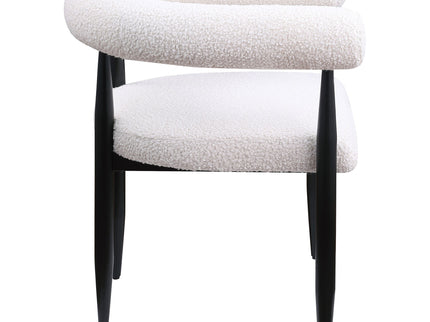 Notting - Upholstered Dining Arm Chair (Set of 2) In And Open C Shaped Backrest - Cream