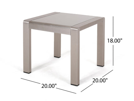 Cape Coral - Contemporary Side Table With Frosted Glass Top