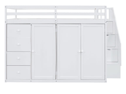 Loft Bed With Built In Wardrobes, Cabinets And Drawers