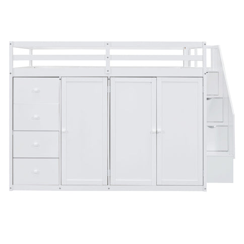 Loft Bed With Built In Wardrobes, Cabinets And Drawers