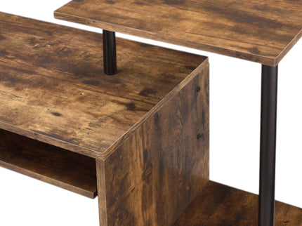 Lyphre - Computer Desk - Weathered Oak / Black