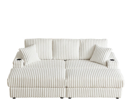 3 Seater Sofa With 2 Ottomans For Living Room