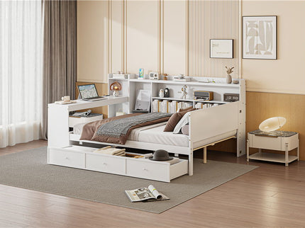 Daybed With 3 Drawers USB Ports And Desk