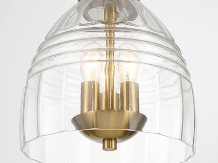 Ember - 3 Candle Lights Chain Pendant - Clear / Gold