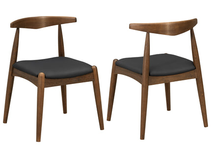 5 Piece Dining Set With 1 Table And 4 Upholstered Chairs - Walnut / Black