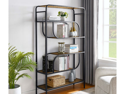 Geometric Bookcase / Display Rack - Black / Brown