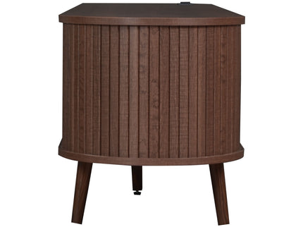 TV Stand For 70" TV, Console With Tambour Doors, Drawers And Built In Power Outlet - Dark Brown