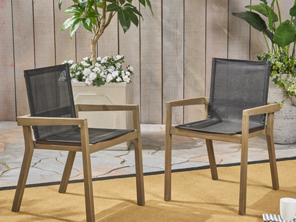 Belfast - Dining Chair With Acacia Wood Frame And Seating (Set of 2)
