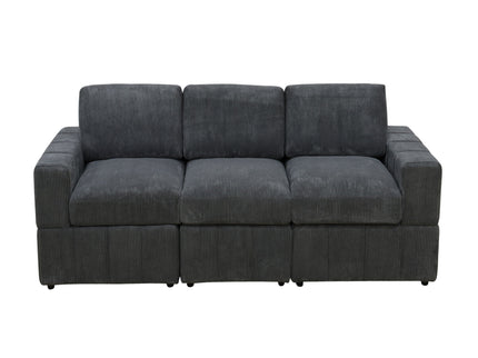 Oversized Modular Sectional Sofa 3 Piece Set For Living Room - Dark Gray