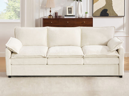 Modern 3 Seater Sofa With Side Storage Pockets For Living Room