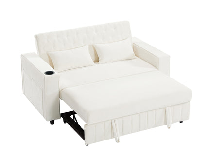 Pull-Out Sofa Bed Convertible Couch With Adjustable Backrest For Living Room