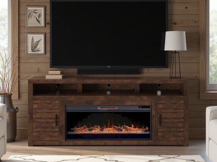Electric Fireplace TV Stand Console For TVs Up To 95" - Whiskey