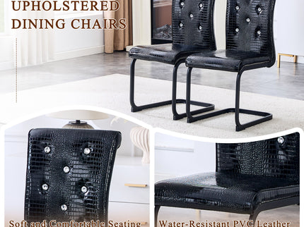 Alligator Skin Upholstered Dining Chairs
