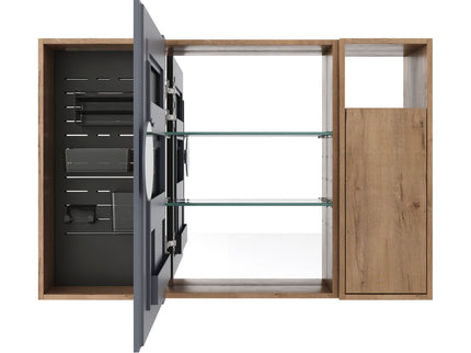 Wall Mounted Bathroom Mirror Cabinet With Soft Close Door, Storage Cabinet - Imitative Oak