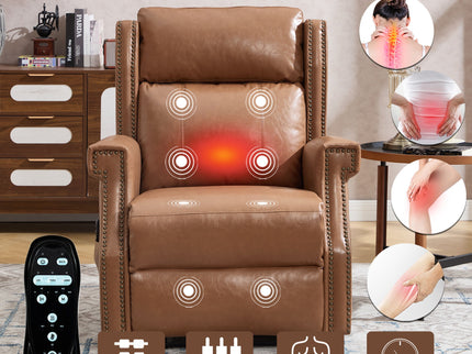 Manual Recliner Chair  With Heavy Duty Motion Mechanism, 8 Vibrating Nodes And 3 Massage Modes For Living Room
