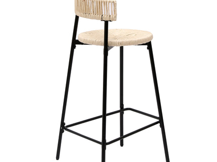 Boho Style Handwoven Paper Rope Counter Stools (Set of 2)