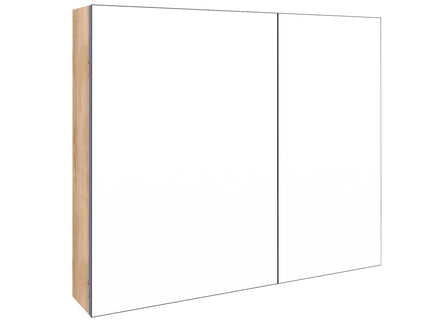 33.56" Wall Mounted Bathroom Cabinet With Adjustable Shelves - Imitative Oak