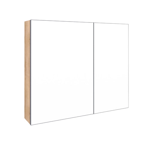 33.56" Wall Mounted Bathroom Cabinet With Adjustable Shelves - Imitative Oak