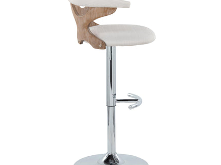 Gardenia - Contemporary Adjustable Barstool With Swivel / Rounded T Footrest (Set of 2)
