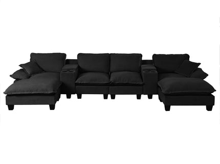 Modular Cloud Couch Sofa With Cup Holders & Storage, USB Port