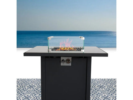 Powdercoated Fire Pit With Top - Black