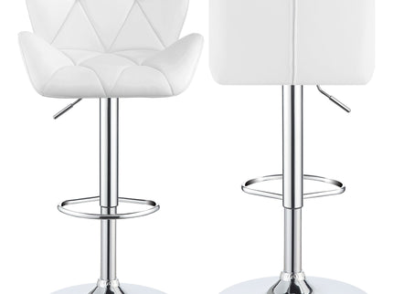 Kerwin - Upholstered Adjustable Bar Stool (Set of 2) - White