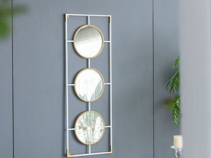 3 Mirror Piece Wall Mirror InRectangular Frame, Home Wall Decor For Bedroom Living Room
