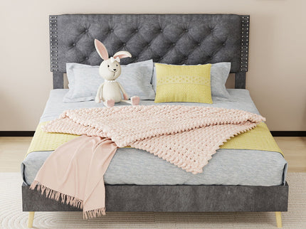 Upholstered Bed With Tufted Headboard