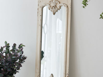 Full Length Mirror With Solid Wood Frame, Floor Mirror For Living Room Bedroom Entryway - White