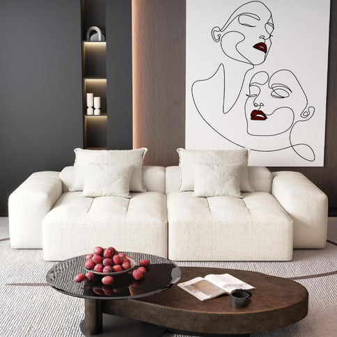 Modern Oversized Diy Combination Modular Sectional Sofa With Pillows